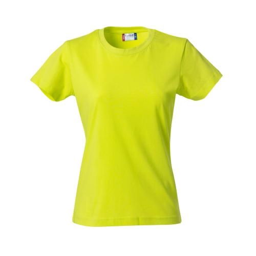 Basic dames shirt signaalgroen,l