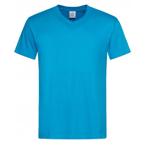 Stedman V-hals heren T-shirt ocean blue,l