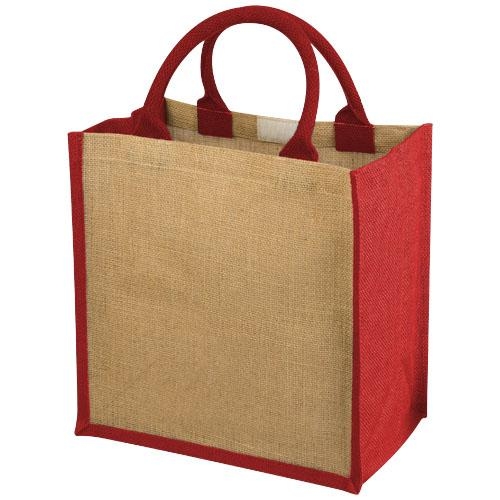 Chennai jute draagtas 16L naturel/rood