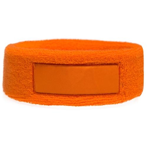 Hoofdband met label oranje