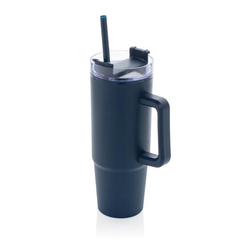 Plastic drinkfles met handvat 900 ml donkerblauw