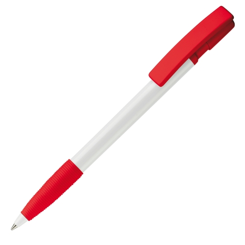 Balpen Nash grip hardcolour wit/rood