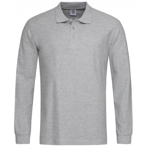 Polo Longs Sleeve grey heather,l