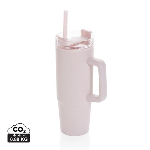 Plastic drinkfles met handvat 900 ml roze