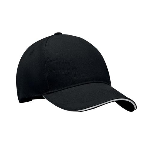 Katoenen baseball cap Singa wit/zwart