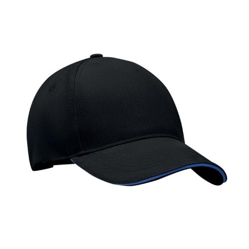 Katoenen baseball cap Singa zwart/blauw