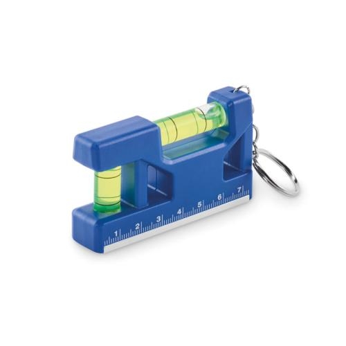 Magnetische waterpas sleutelhanger royal blue