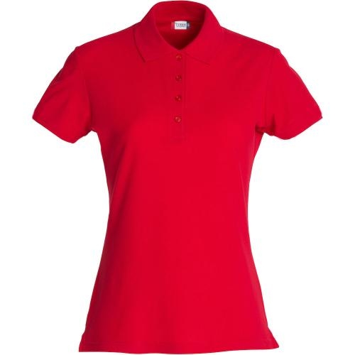 Basic dames polo rood,l