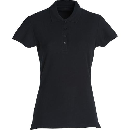 Basic dames polo zwart,l