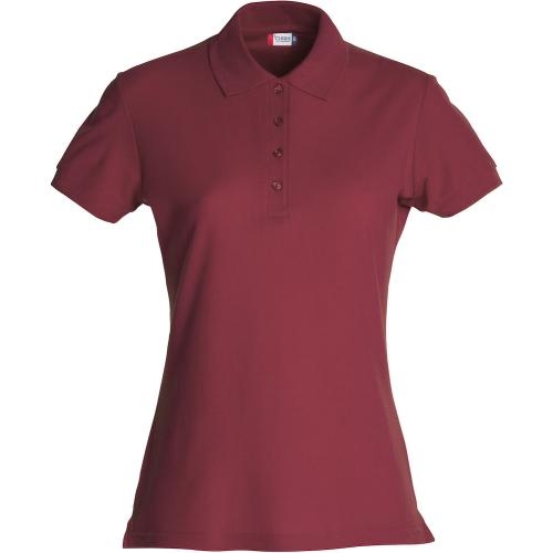 Basic dames polo bordeaux,l