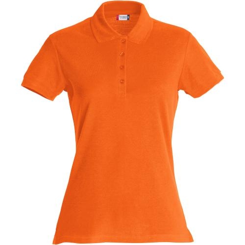 Basic dames polo diep-oranje,l