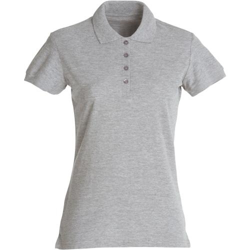 Basic dames polo grijsmelange,l