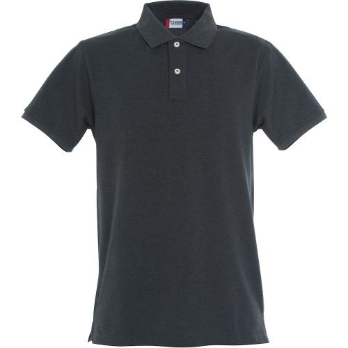 Stretch premium heren polo antraciet melange,3xl