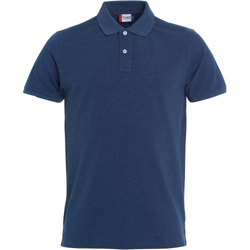 Stretch premium heren polo blauwmelange,3xl