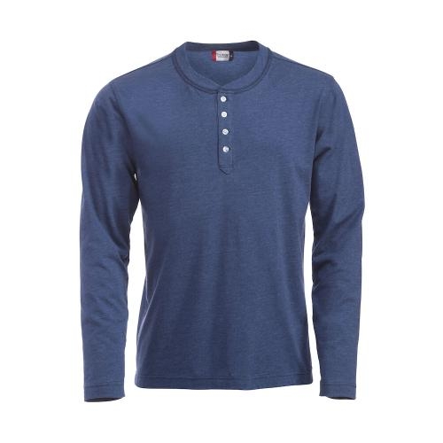 Shirt Orlando met lange mouwen heren blauwmelange,l