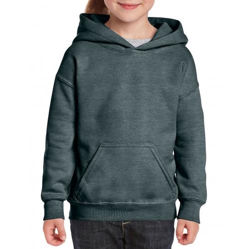 Gildan hoodie kinderen dark heather,l