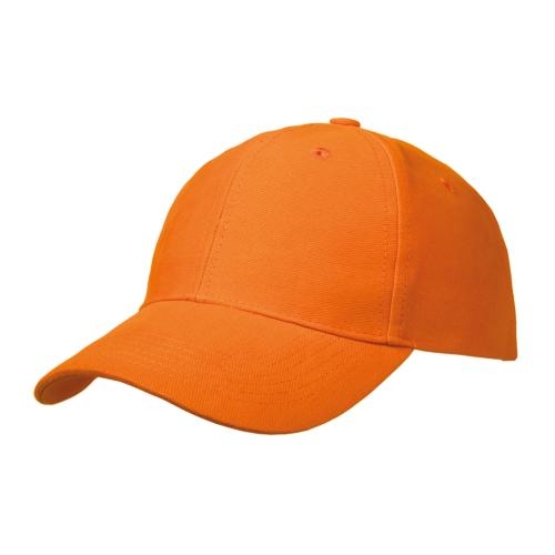 6 panel brushed cotton cap oranje