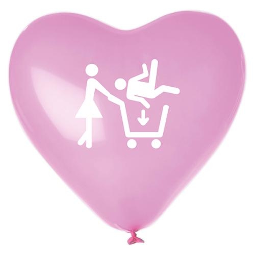 Hartjes ballon 33 cm roze