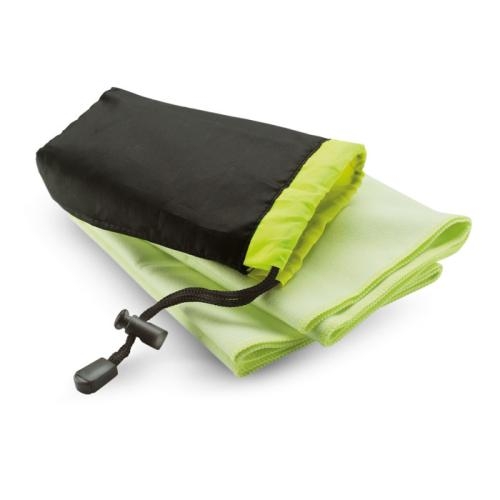 Sporthanddoek in nylon zak groen