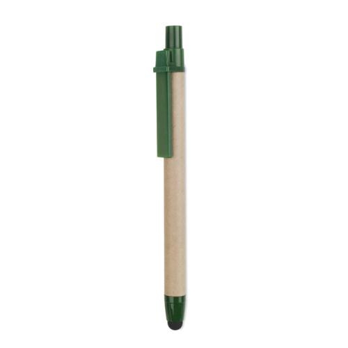 Gerecycled kartonnen touch pen Recytouch groen