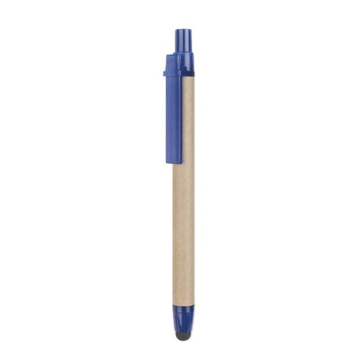 Gerecycled kartonnen touch pen Recytouch blauw