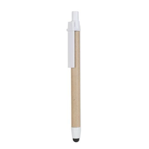 Gerecycled kartonnen touch pen Recytouch wit