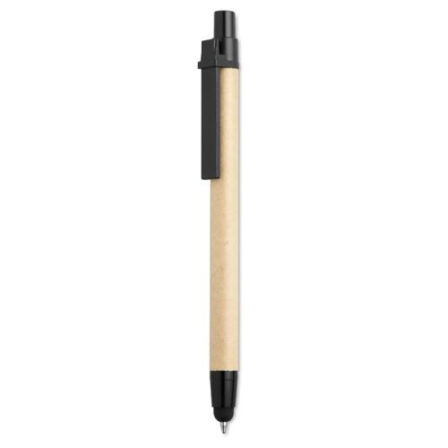 Gerecycled kartonnen touch pen Recytouch zwart