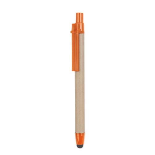 Gerecycled kartonnen touch pen Recytouch oranje