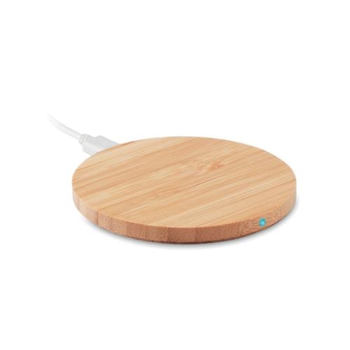 Draadloze oplader bamboe rond hout