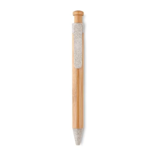 Balpen van bamboe en tarwe beige