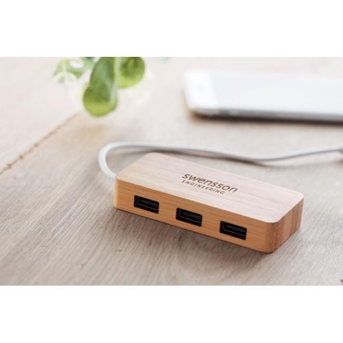 Bamboe USB hub hout