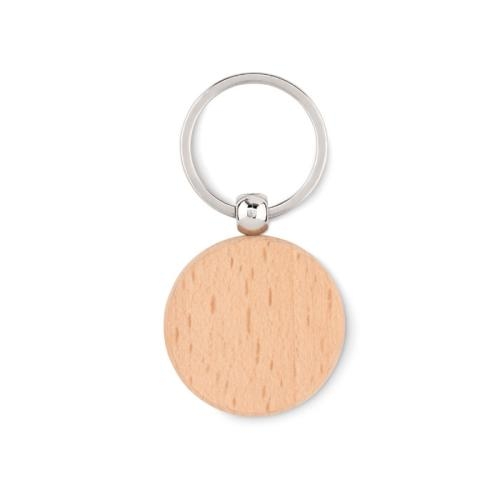 Houten sleutelhanger rond Toty hout