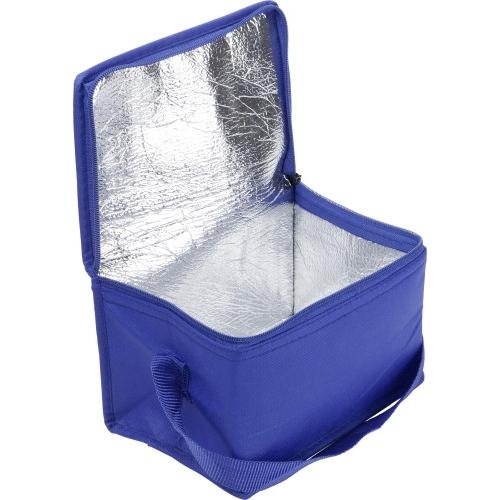 Non-woven koeltas voor 6 blikjes blauw