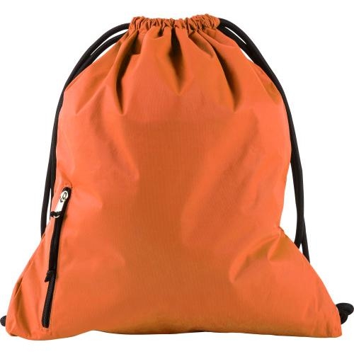 Polyester rugzak met extra zakje oranje