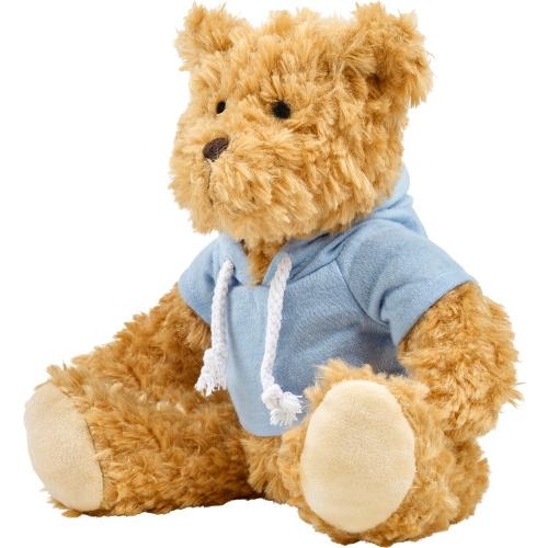 Teddybeer met hoodie lichtblauw