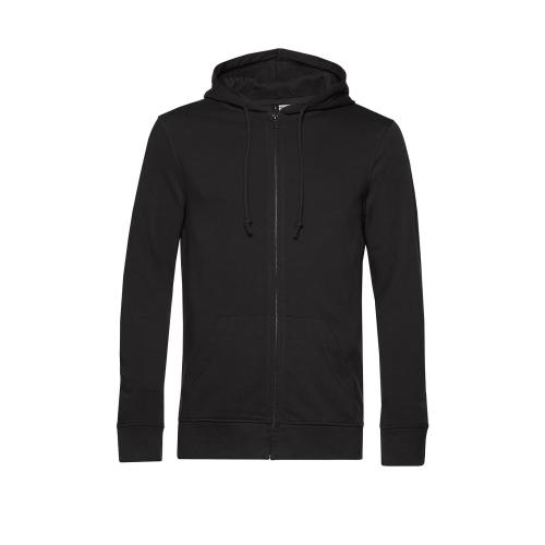 B&C Organic Zipped Hood zwart,3xl