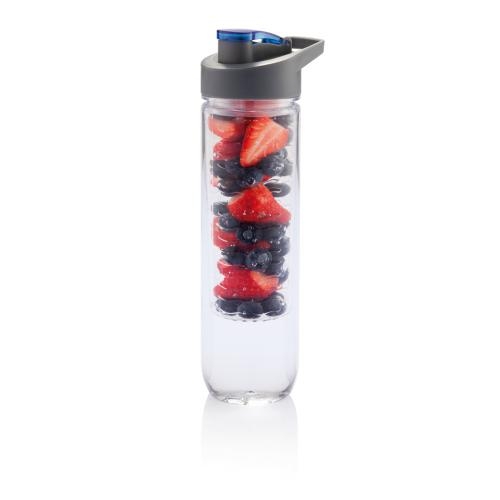 Waterfles met infuser blauw