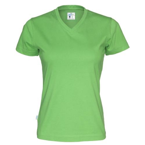 Dames T-shirt V-hals ecologisch Fairtrade katoen groen,l