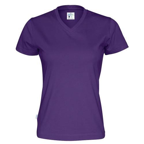 Dames T-shirt V-hals ecologisch Fairtrade katoen paars,l