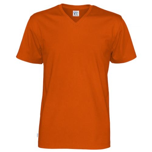 Heren T-shirt V-hals ecologisch Fairtrade katoen oranje,3xl