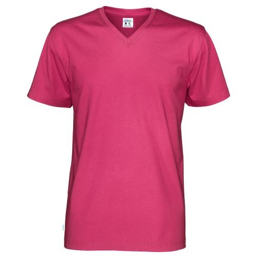 Heren T-shirt V-hals ecologisch Fairtrade katoen fuchsia,3xl