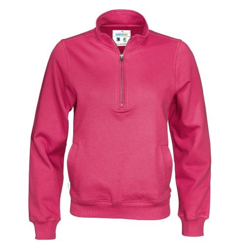 Cottover half zip unisex sweater fuchsia,3xl