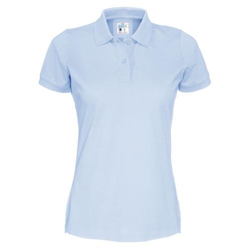 Cottover polo pique dames lichtblauw,l