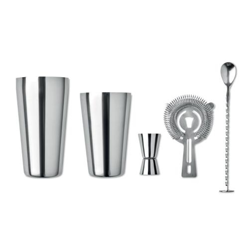 Cocktail set Boston glanzend zilver