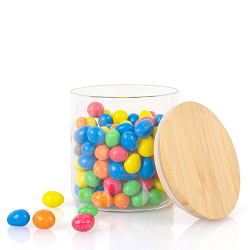 Glazen snoeppot M&M’s standaard