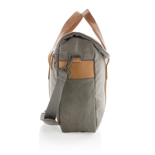 Canvas laptop tas PVC vrij grijs