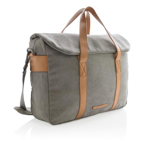 Canvas laptop tas PVC vrij grijs