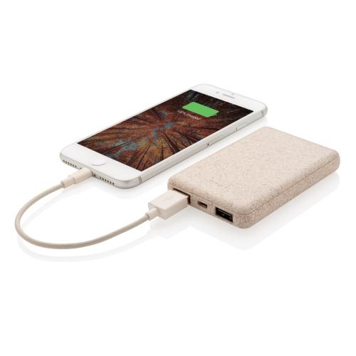 5.000 mAh zakformaat powerbank van tarwestro bruin