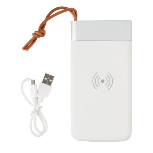 Aria 8.000 mAh powerbank met draadloos opladen wit