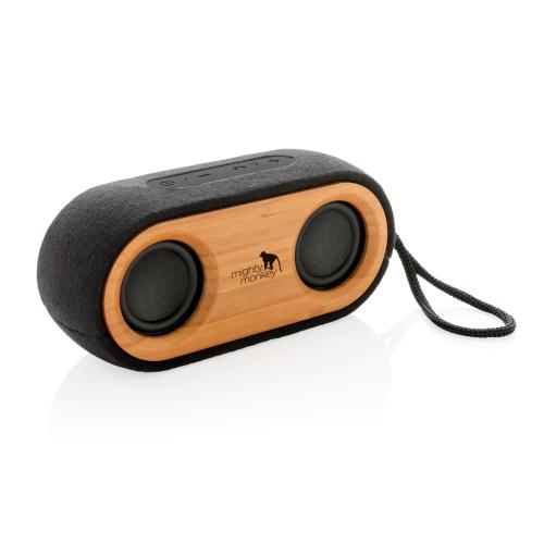 Bamboo X dubbele 10W speaker zwart/bruin